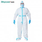 Rhycom AAMI PB70 Level 3 Disposable Medical Protective Coverall With Tape and Hood