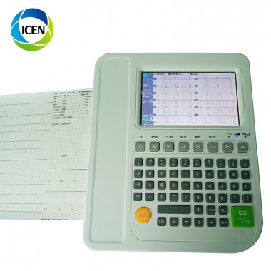 IN-H022 China cheap medical 3 lead 3 channel 6 channel 6 lead 12 channel 12 lead ecg machine interpretation with cable price